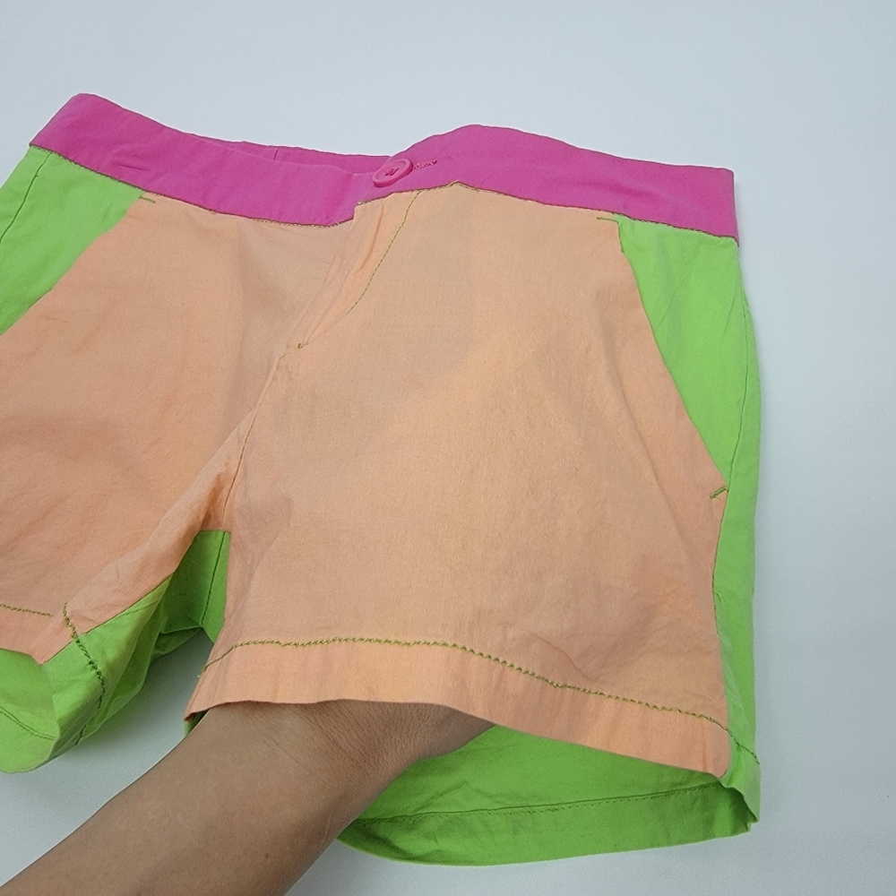Juniors Womens Beach Summer Shorts Multicolor Pink Green Peach Stretchy Sz 11,15